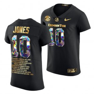 Men's Alabama Crimson Tide #10 Mac Jones Career Awards Black 2017-2020 Glory Diamond Edition NCAA College Football Jersey 2403ILFM8